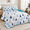 Blue-King, variant on King Quilt Set Red Brown Gingerbread House Holiday Bedspread King Size