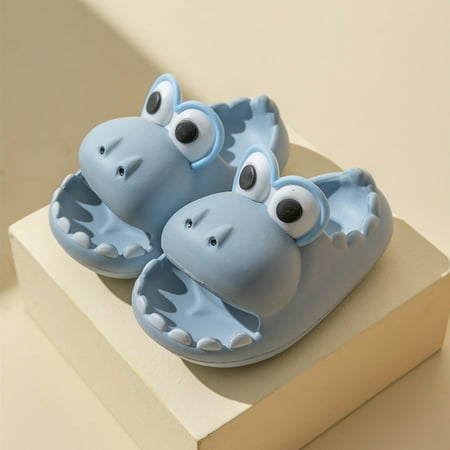 

Hunpta Kids Slippers Summer Children Boy And Girls Cartoon Big Eyed Dinosaur Slippers Thick Bottom Non Slip Beach Home Slippers