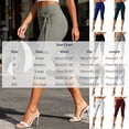 thumbnail image 3 of Women's High Waist Tie Side Capri Pants,Slim Fit Stretch Workout Cropped Leggings ,Army Green,Women's Capri L, 3 of 8