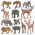 thumbnail image 1 of Juego de figuras de animales salvajes de PVC realista para safari y bosque, 12 piezas, 1 of 1