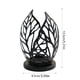 thumbnail image 3 of Candelabro de metal | Candelero de hojas huecas | Portavelas de hierro decorativo para bodas, salas de estar y hogar | Acabado dorado y negro | Centro de mesa romántico, 3 of 6