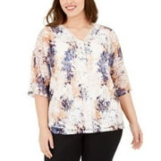 MSRP $48 Plus Size Short Sleeve V-Neck Top Size 2X