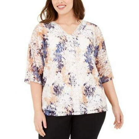 MSRP $48 Plus Size Short Sleeve V-Neck Top Size 2X