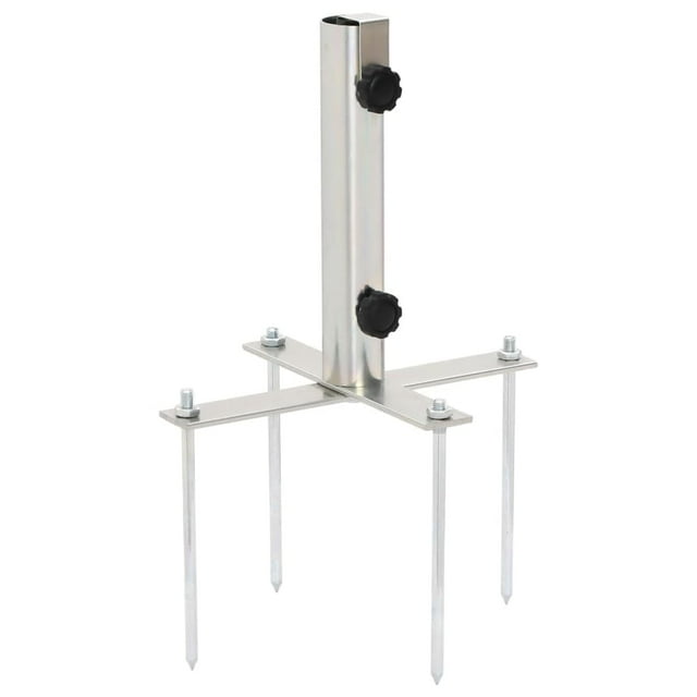 Base para sombrilla VidaXL de acero estable con tubo ajustable, color plateado