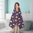 thumbnail image 6 of Purple Sun Moon Star Cloud Pattern Hooded Bath Towel，50"x30" for Ages 3 To 12 Kids, Quick Dry Lightweight Soft Microfiber Hood Beach Towel Cover Up for Kids, 6 of 7