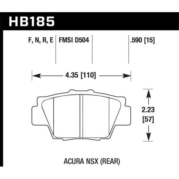 Hawk HPS Street Brake Pads Fits select: 1991-1998,2004-2005 ACURA NSX