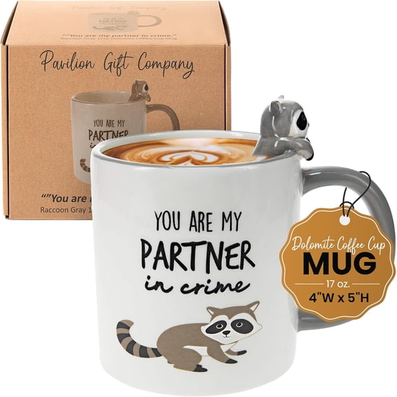 Pavilion - You Are My Partner In Crime - Raccoon Gray 17oz Dolomite Coffee Cup Mug