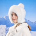 thumbnail image 4 of Home Prefer Girls Sherpa Earflaps Hat Toddler Baby Knit Beanie Fuzzy Peruvian Cold Weather Warm Winter Hat, 4 of 5