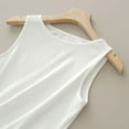 thumbnail image 5 of Lixiuxyad Built-in Bra Tank Tops Womens Solid Color Round Neck Sleeveless Ribbed T Shirt Basic Layering Top(White M), 5 of 6
