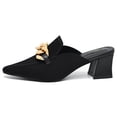 thumbnail image 5 of Yuanlong Womens Sandals Block Heeled Sandals Summer Closed Pointed Toe Mesh Breathable Elegant Footwear, 5 of 5
