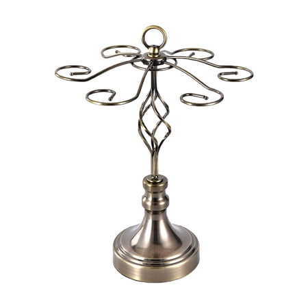 Metal Countertop Wine Glass Holder Elegant Artistic Freestanding Storage Rack with 6 Hooks Tabletop Stand