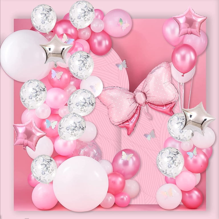 139 Pcs Pink And White Balloon Garland Arch Kit, Pink Light Pink White...