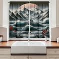 thumbnail image 2 of Ambesonne Nautical Kitchen Curtains, Sailing in Abstract Ocean, 55"x30", Petrol Blue Red Blue Grey, 2 of 3