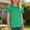 h-Green1062266, variant on Shirts Girls Fashion Casual Tops With Ruffle Hem And Pull String Detail O-Neck Solid Color Short Sleeve Tee For Everyday Wear Versatile Streetwear