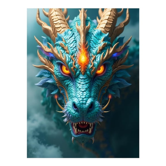 Diamond Art Kit for Adults, Blue Dragon Mythical Creature Diamond Painting for Adults Beginners, DIY Diamond Art Painting Kits, 5D Diamond Painting Crafts for Home Decor 12x16 Frameless