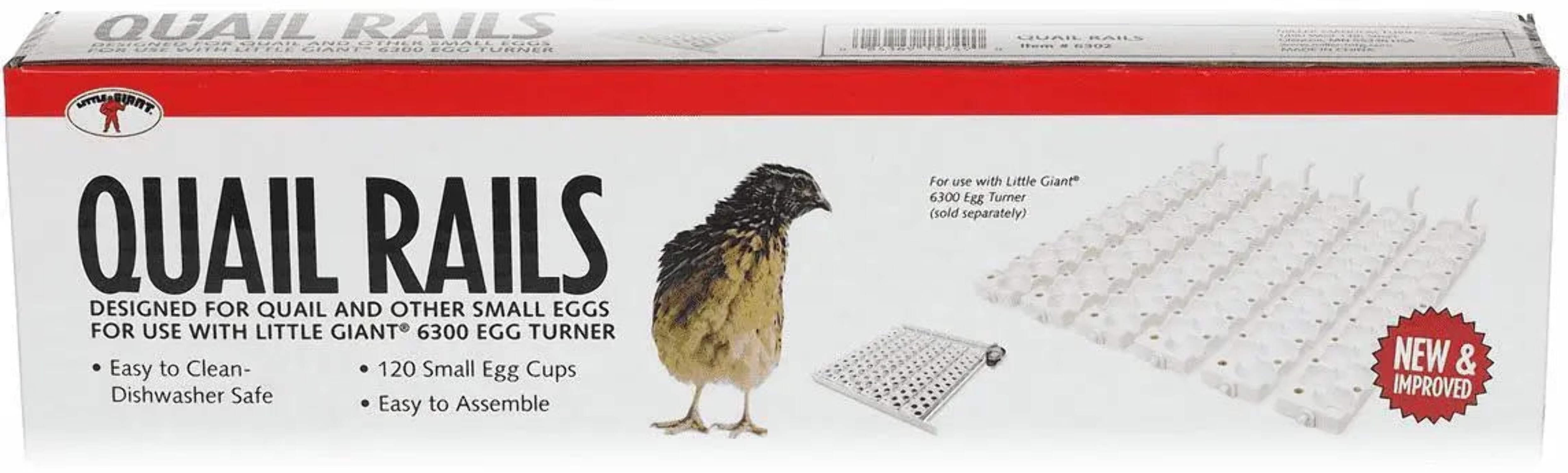 Little Giant Quail Rails Dishwasher Safe 120 Small Egg Egg Incubator Set with 6 Rails