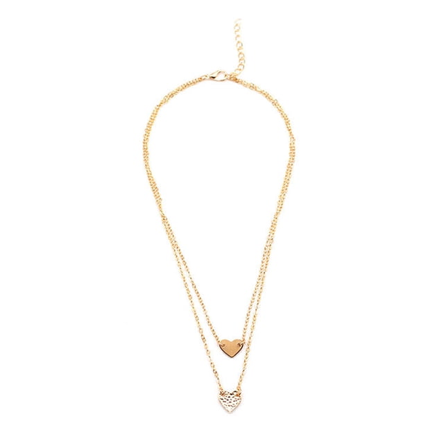 Collar de cadena en capas en forma de corazón Sonducket para mujer Oro