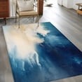 thumbnail image 2 of Abstract Graffiti Area&nbsp;Rug 4x6ft Watercolor Blue Beige Oil Painting Non-Slip&nbsp;Washable Square&nbsp;Rugs Soft Felt Indoor Floor Mat for Bedroom Kitchen Living Room Bathroom, 2 of 9