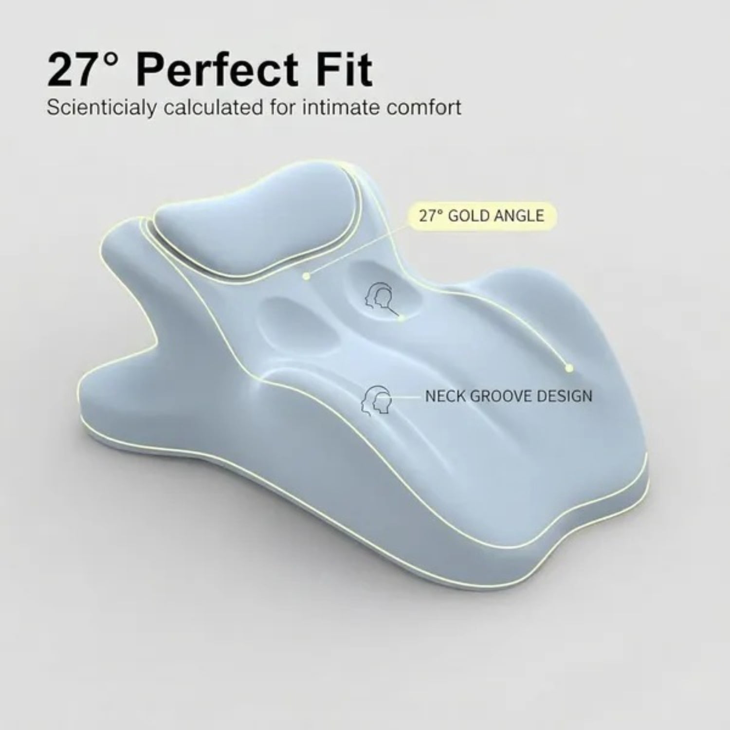 Wedge Pillow Memory Foam 27 Degree Angled Support Multi Position for Waist Neck Reading Relax