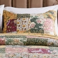 thumbnail image 6 of Greenland Home Antique Chic 100% Cotton Patchwork Floral Reversible Oversized Quilt Set with Decorative Pillows, 5-Piece Full/Queen, 6 of 8