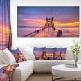 thumbnail image 1 of Broken Wooden Bridge at Sunset - Pier Seascape Canvas Art Print, 1 of 3