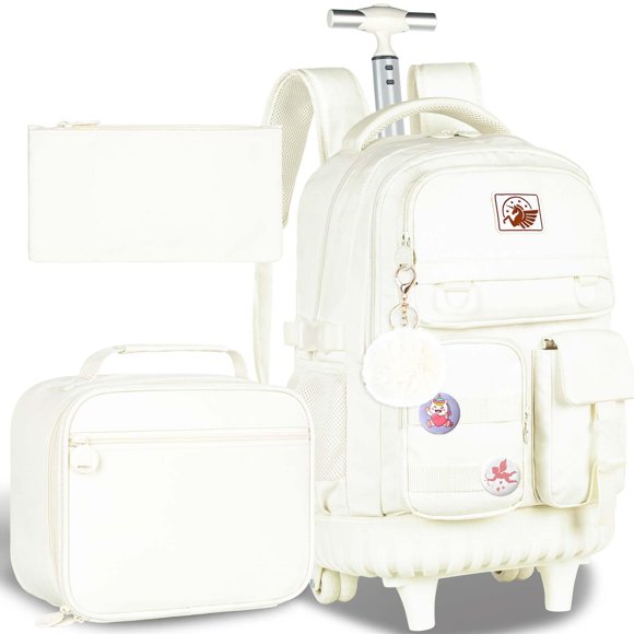 Mochila enrollable CCJPX para niñas y mujeres de 21 pulgadas con bolsa de almuerzo