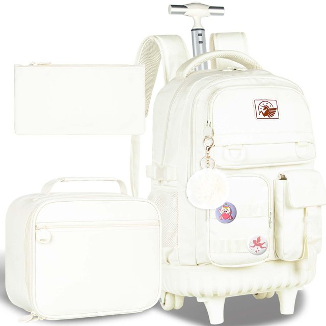 Mochila enrollable CCJPX para niñas y mujeres de 21 pulgadas con bolsa de almuerzo
