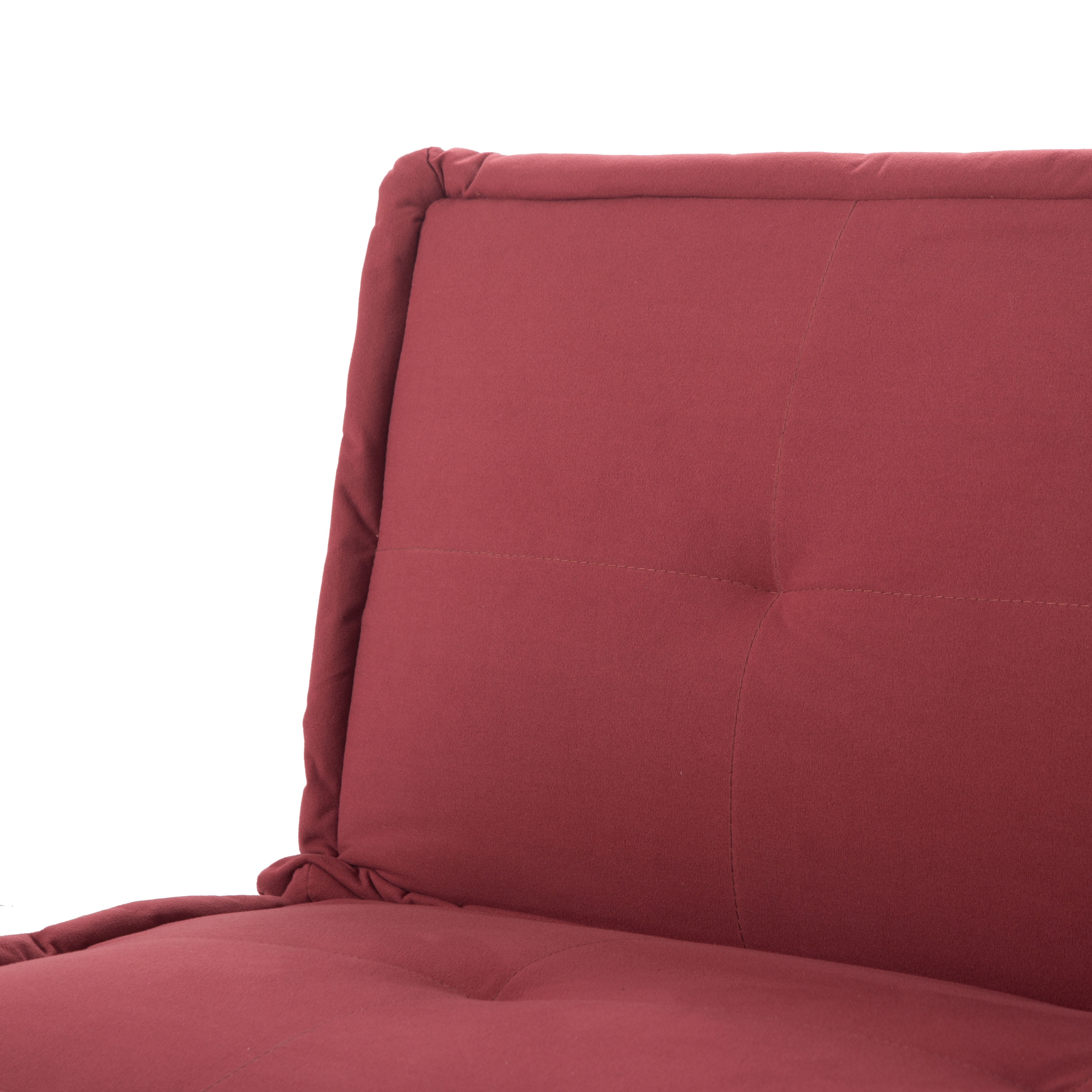 BSHTI 62.99" Faux Suede Futon Sofa Bed, 5-Position Adjustable Backrest, Converts to Sleeper, for Small Space, RED