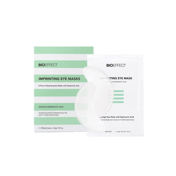 Bioeffect Imprinting Eye Masks (8 pares) Parches para ojos de gel antienvejecimiento, profundamente hidratantes y calmantes con ácido hialurónico, potencia tu suero para ojos, combate los ojos cansado