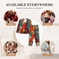 thumbnail image 7 of Pofeuu Rusty Rocket Launch Print Womens Pajamas Set Long Sleeve Sleepwear Button Down Nightwear Soft Pj Lounge Sets Button Down Pajamas Women-Medium, 7 of 7