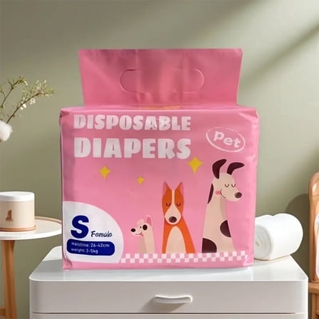 DASH Female Disposable Dog Diapers, Super Absorbent Leak Protection, Small, 12 Count