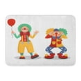 thumbnail image 1 of YUSDECOR Artist Colorful Acrobat Funny Cartoon Circus Clowns Amusement Balloon Rug Doormat Bath Mat 23.6x15.7 inch, 1 of 1