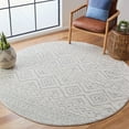 thumbnail image 3 of SAFAVIEH Tulum Merletta Moroccan Geometric Area Rug, 9' x 9' Round, Ivory/Light Grey, 3 of 8
