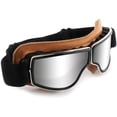 thumbnail image 1 of Motorcycle Riding Goggles Vintage Leather Aviator Glasses Scooter ATV Outdoor Eyewear, 1 of 7