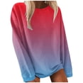 thumbnail image 2 of 2023 Chandail en Molleton Oversize pour Femmes Mode Femme Manches Longues Col Rond Blouse Imprimée Automne Pull Décontracté Tops Coupe Ample Tops pour Femmes, 2 of 5