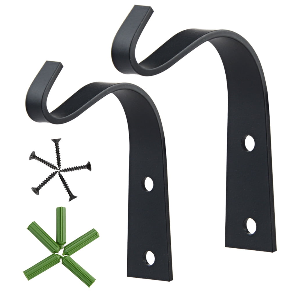 2 Pcs Iron Wall Hooks Metal Plant Hanger Bracket Coat Hook Decorative