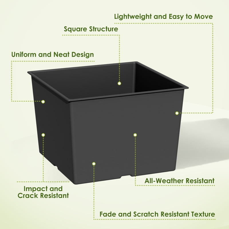 Homall 2-Pack 24" Tall Outdoor Plastic Planters with Inside Pots, Drainages and Trays, Rattan - Patterned for Patio Decor