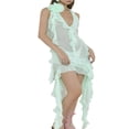 thumbnail image 1 of Robe Longue à Fleurs 3D pour Femmes Robe à Franges Florale Sans Manches Dos Ouvert à Franges Robe en Tulle Transparent, 1 of 5