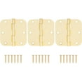 thumbnail image 3 of Stone Harbor Hardware 3-1/2" Door Hinges, 5/8" Radius Corner, Satin Brass, 3-Pack, 3 of 4