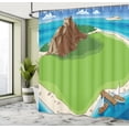 thumbnail image 4 of Ambesonne Nautical Beach Shower Curtain, Aerial View Island, 69"Wx75"L, Lime Green and Sea Blue, 4 of 4