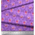 thumbnail image 3 of Soimoi Purple Cotton Cambric Fabric Flower & Leaves Watercolor Decor Fabric Printed Yard 58 Inch Wide, 3 of 3