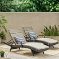 thumbnail image 2 of GDF Studio Olivia Outdoor Wicker Adjustable Chaise Lounges with Cushion, Set of 2, Multibrown and Charcoal, 2 of 7