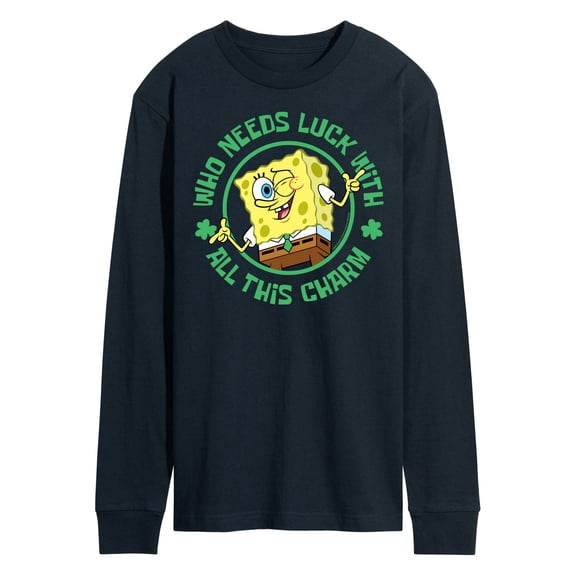 SpongeBob SquarePants - Who Needs Luck With This Charm - Men's Long Sleeve T-Shirt