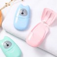 thumbnail image 2 of 50pcs/box Disposable Boxed Soap Paper Convenient Washing Hand Bath Travel Scented Slice Sheets Foaming Box Paper Soap, 2 of 9