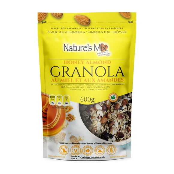 Nature's Mix Granola aux Amandes au Miel, Sac Refermable, 575 g