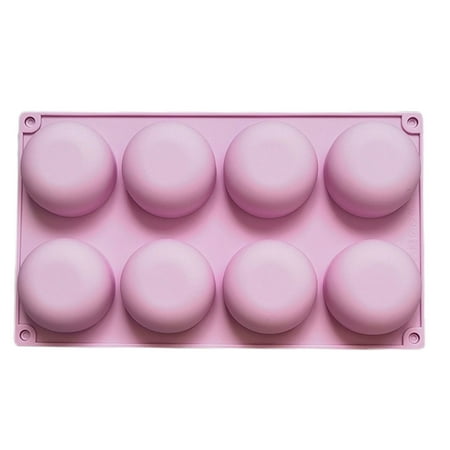 

Hesroicy Reusable Silicone Cake Mold - Non-sticky - Food Grade - Round Shape - 8-Grid Mould - DIY Baking Accessories - Lollipop Chocolate Mold - Cake Decorating Tool - Bakery Supplies