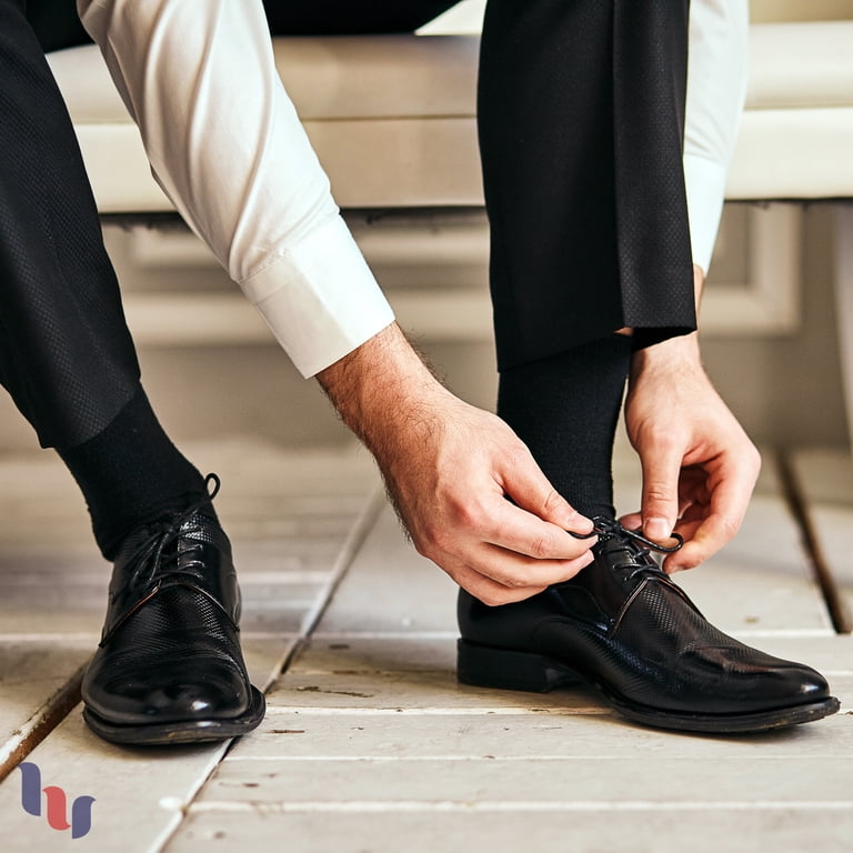 HUGH UGOLI Men's Cotton Dress Socks for Business & Trouser, Thin & Seamless  Crew Socks, 4 Pairs with Gift Box, Shoe Size 8-12, Charcoal Grey, Shoe  Size: 8-12 - Walmart.com