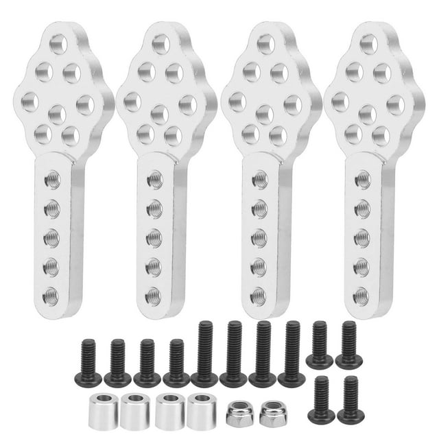 M Buder Juego de 4 Soportes de Amortiguador Aleación de Aluminio Placa Base de Montaje Ángulo Ajustable para Coche RC a Escala 1/10 Crawler SCX10 Plateado (5 cm / 2 in)