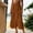 Brown, variant on Womens Elastic High Waist Tiered Ruffle Midi Skirt Front Split Button Down Solid Boho Long Skirt for Summer Casual Wear White M(M)