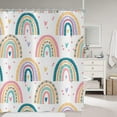 thumbnail image 4 of Rainbow Shower Curtain, Lovely Kids Rainbows Pattern Colorful Cute Cloud Sun Stars Cartoon Bath Curtains Waterproof Fabric with Hooks for Home Decor, 72Wx72H, 4 of 6